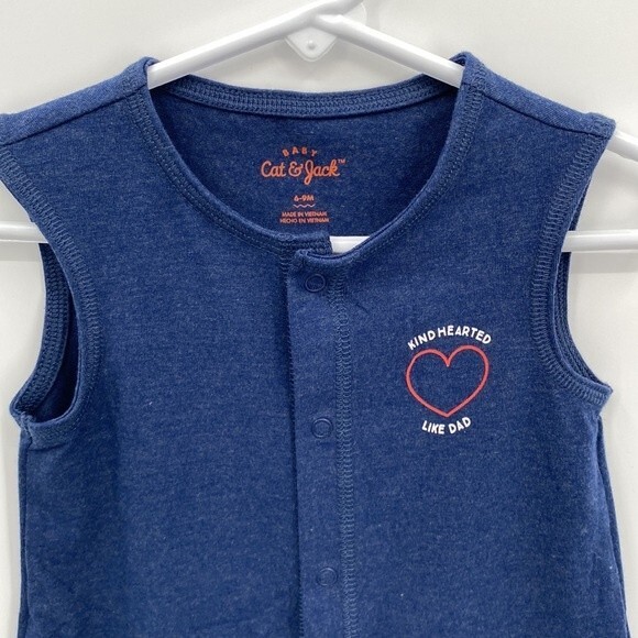 Baby Cat & Jack 6-9 months Shorts Romper Jumpsuit Kind Hearted like Dad New - Picture 2 of 7